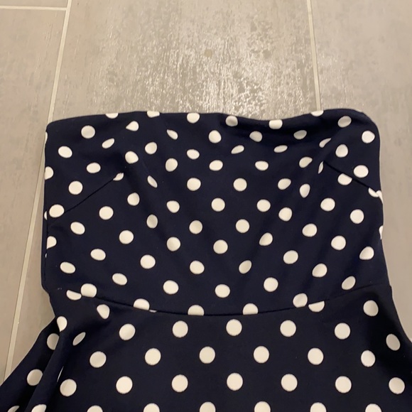 The Limited - Navy & White Polka Dot A Line Dress - Picture 3 of 6